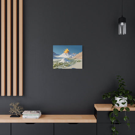 Tropical Volcano Eruption Canvas Print for Nature-Obsessed Interiors — Island Adventure Wall Art, FSC-Certified Matte Stretched Canvas, Home Decor Gift for Wanderlust Collectors
