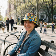 Crowd Theory Designer Bucket Hat - Vibrant Illustrated Festival Accessory for Urban Maximalists by Aesthetic Rebellion