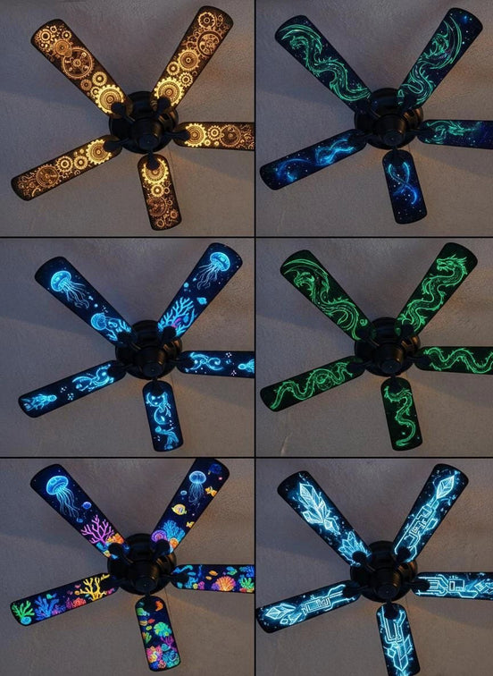 Kinetic Insect Ceiling Fan Decals | Cyberpunk Steampunk Art by Aesthetic Rebellion