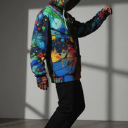 Velvet Ambrosia Explosive AOP Full-Zip Hoodie - Luxury Maximalist Streetwear - Heavyweight Designer Parka by Aesthetic Rebellion