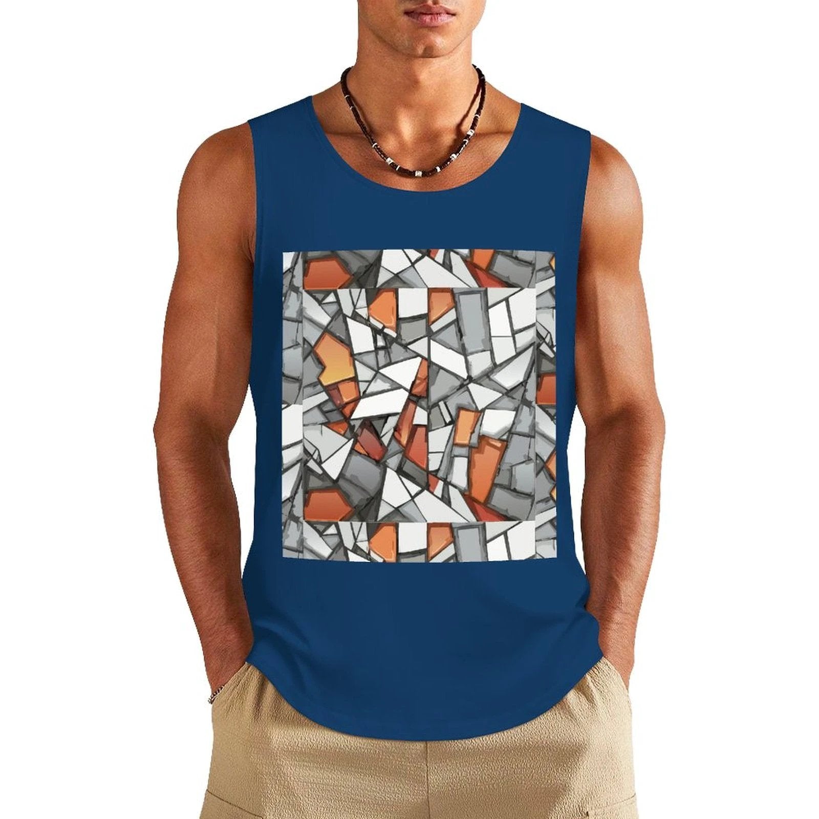 DTF 160gsm Men's Cotton Tank Top(Front Printing) by SALE_DESIGN-Personal Design
