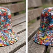 Graffiti Print Bucket Hat – Urban Festival Fashion by Aesthetic Rebellion