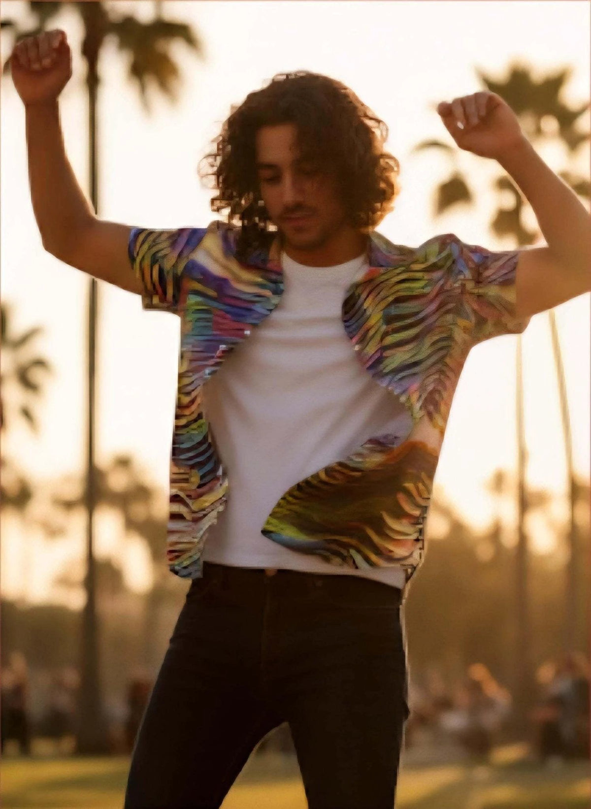 Ethereal Zebra Colorful Button-Up - Business Casual Maximalist Shirt for Creative Professionals by Aesthetic Rebellion