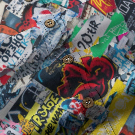 Artistic Print Men's Cotton Shirt - Long Sleeve Button Down by Aesthetic Rebellion
