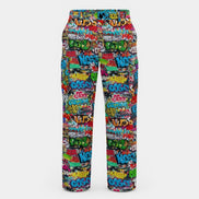 Abstract Graffiti Print Cargo Pants | Men's Streetwear Utility Trousers by Aesthetic Rebellion