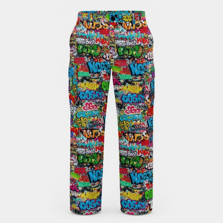Abstract Graffiti Print Cargo Pants | Men's Streetwear Utility Trousers by Aesthetic Rebellion