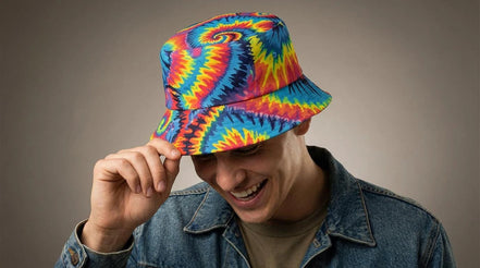 Maximalist Psychedelic Bucket Hat | Reversible Abstract Streetwear Sun Hat by Aesthetic Rebellion