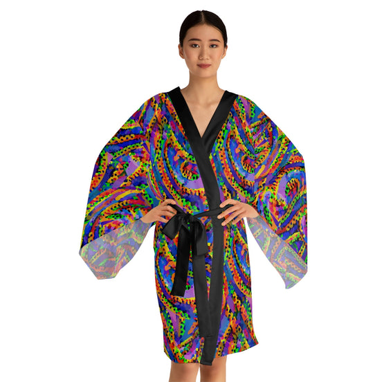 Dragon Ballistic Kimono Robe for Fierce Feminine Maximalists — Samurai-Inspired AOP Kaftan, Bold Japanese-Style Statement Robe, Gift for Her Warrior Aesthetic