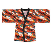 Long Sleeve AOP Kimono Robe for Maximalist Home Dressers — Bold All-Over Print Women's Duster Robe, Gallery Lounge Statement, Wearable Art Gift for Her