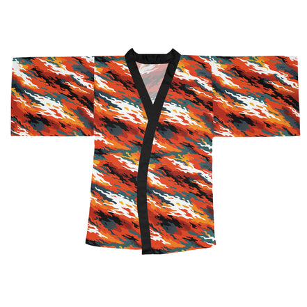 Long Sleeve AOP Kimono Robe for Maximalist Home Dressers — Bold All-Over Print Women's Duster Robe, Gallery Lounge Statement, Wearable Art Gift for Her