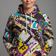 Heavyweight Primal Print Cotton Hoodie - Designer All-Over Print Pullover for Streetwear Collectors by Aesthetic Rebellion