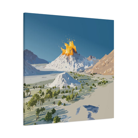 Tropical Volcano Eruption Canvas Print for Nature-Obsessed Interiors — Island Adventure Wall Art, FSC-Certified Matte Stretched Canvas, Home Decor Gift for Wanderlust Collectors