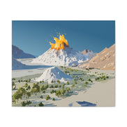 Tropical Volcano Eruption Canvas Print for Nature-Obsessed Interiors — Island Adventure Wall Art, FSC-Certified Matte Stretched Canvas, Home Decor Gift for Wanderlust Collectors