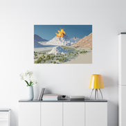Tropical Volcano Eruption Canvas Print for Nature-Obsessed Interiors — Island Adventure Wall Art, FSC-Certified Matte Stretched Canvas, Home Decor Gift for Wanderlust Collectors