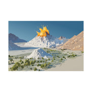 Tropical Volcano Eruption Canvas Print for Nature-Obsessed Interiors — Island Adventure Wall Art, FSC-Certified Matte Stretched Canvas, Home Decor Gift for Wanderlust Collectors