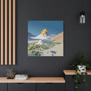 Tropical Volcano Eruption Canvas Print for Nature-Obsessed Interiors — Island Adventure Wall Art, FSC-Certified Matte Stretched Canvas, Home Decor Gift for Wanderlust Collectors