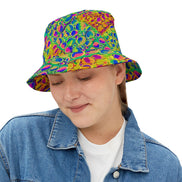 Mind Melting Visuals Bucket Hat for Aesthetic Rebels — Dyles Mavis AOP, Made in USA, Head-Turning Festival Headwear, Statement Accessory for the Scroll-Stopping Dresser