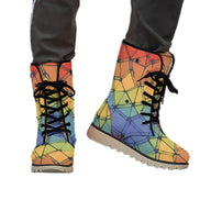 Charismatic Camo Men's Plush Boots – Maximalist Streetwear Winter Shoes – Bold Statement Tactical Footwear by Aesthetic Rebellion