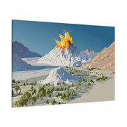 Tropical Volcano Eruption Canvas Print for Nature-Obsessed Interiors — Island Adventure Wall Art, FSC-Certified Matte Stretched Canvas, Home Decor Gift for Wanderlust Collectors