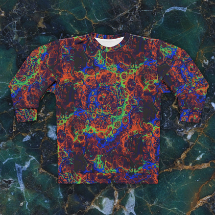 Psychedelic Lava Pattern Sweatshirt | Abstract All-Over Print | Aesthetic Rebellion