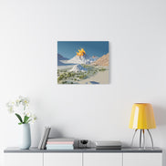 Tropical Volcano Eruption Canvas Print for Nature-Obsessed Interiors — Island Adventure Wall Art, FSC-Certified Matte Stretched Canvas, Home Decor Gift for Wanderlust Collectors