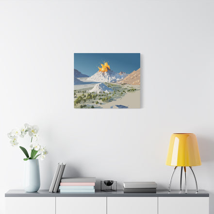 Tropical Volcano Eruption Canvas Print for Nature-Obsessed Interiors — Island Adventure Wall Art, FSC-Certified Matte Stretched Canvas, Home Decor Gift for Wanderlust Collectors