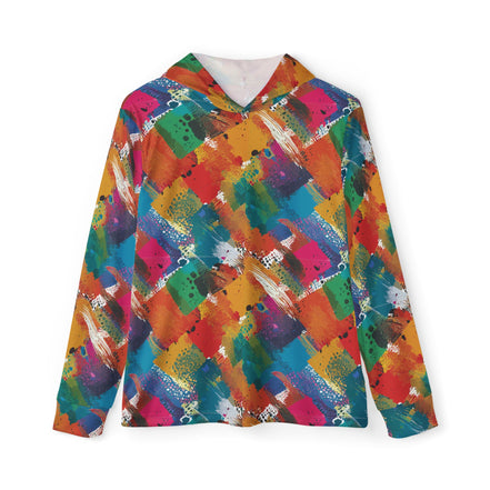 Color Splash Warmup Hoodie for Outdoor Maximalists — UPF+50 AOP Moisture-Wicking, Lightweight Festival Training Layer, Assembled in USA, Streetwear-to-Sport Statement