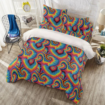 Made-To-Order "Painted Curls" Digital Tie-Dye | Four-piece Duvet Cover Set | Widened by Aesthetic Rebellion