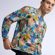 Floral Fusion All-Over Print Unisex O-neck Sweatshirt | 310GSM Cotton by Aesthetic Rebellion