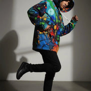 Velvet Ambrosia Explosive AOP Full-Zip Hoodie - Luxury Maximalist Streetwear - Heavyweight Designer Parka by Aesthetic Rebellion