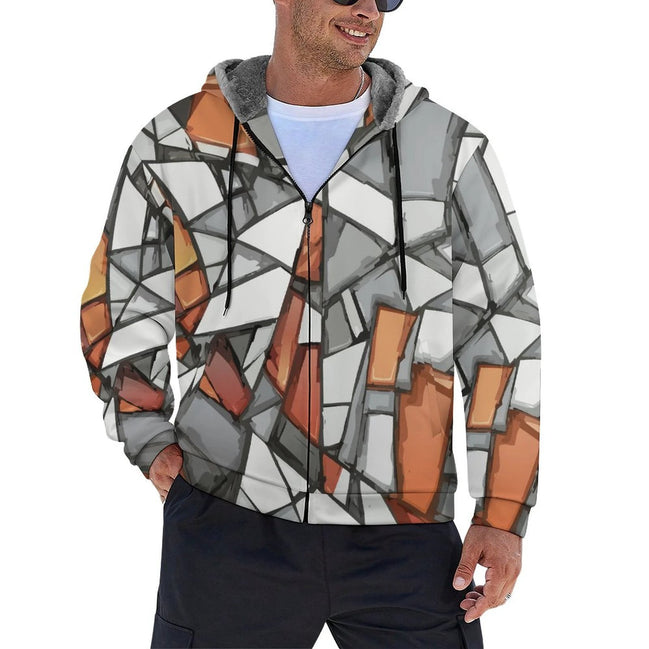 230gsm Full Zip up Hoodie with Plush Lining(All-Over Printing) by SALE_DESIGN-Personal Design