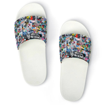 "Tag Swag" All-Over Print Slides | Bold Abstract Art PVC Slippers by Aesthetic Rebellion