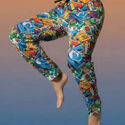 90s Mixtape Pajama Pants - Retro Music Lover Lounge Wear by Aesthetic Rebellion