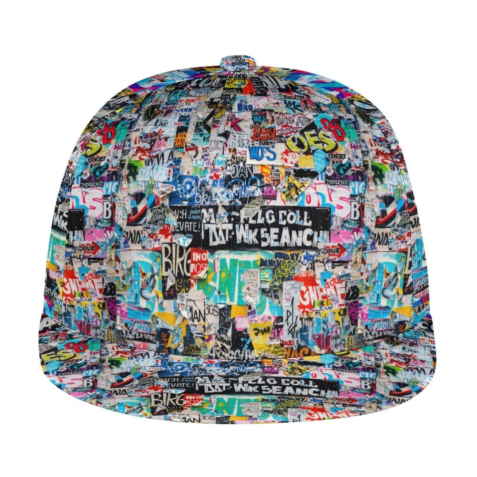 Graffiti Print Snapback Cap – All-Over Street Art Hat – Maximalist Urban Baseball Cap by SALE_DESIGN-Personal Design
