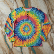 Acid Marble Chaos Core Maximalist Henley Shirt