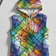 Vibrational Vector Athletic Hoodie - Psychedelic High-Visibility Activewear for Cycling & Outdoor Adventurers by Aesthetic Rebellion