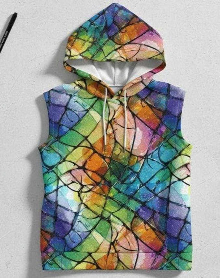 Vibrational Vector Athletic Hoodie - Psychedelic High-Visibility Activewear for Cycling & Outdoor Adventurers by Aesthetic Rebellion