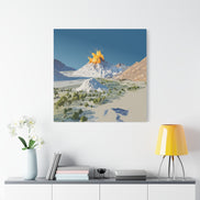 Tropical Volcano Eruption Canvas Print for Nature-Obsessed Interiors — Island Adventure Wall Art, FSC-Certified Matte Stretched Canvas, Home Decor Gift for Wanderlust Collectors