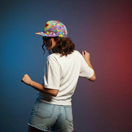 Psychedelic Graffiti Snapback Hat | Rave Festival Street Art Cap by Aesthetic Rebellion