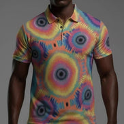 All-Over Print Men's Henley Shirt by Aesthetic Rebellion