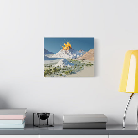 Tropical Volcano Eruption Canvas Print for Nature-Obsessed Interiors — Island Adventure Wall Art, FSC-Certified Matte Stretched Canvas, Home Decor Gift for Wanderlust Collectors