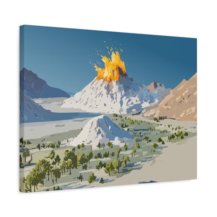 Tropical Volcano Eruption Canvas Print for Nature-Obsessed Interiors — Island Adventure Wall Art, FSC-Certified Matte Stretched Canvas, Home Decor Gift for Wanderlust Collectors