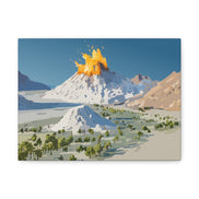 Tropical Volcano Eruption Canvas Print for Nature-Obsessed Interiors — Island Adventure Wall Art, FSC-Certified Matte Stretched Canvas, Home Decor Gift for Wanderlust Collectors