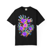 Dyles Mavis Handprint Psychedelic Neon T-Shirt for Bold Streetwear Collectors — Premium Heavyweight Cotton Original Art, Oversized Statement Tee, Unisex