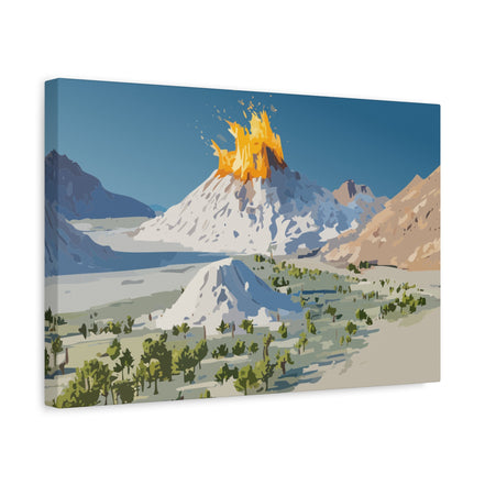 Tropical Volcano Eruption Canvas Print for Nature-Obsessed Interiors — Island Adventure Wall Art, FSC-Certified Matte Stretched Canvas, Home Decor Gift for Wanderlust Collectors