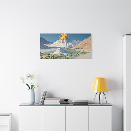 Tropical Volcano Eruption Canvas Print for Nature-Obsessed Interiors — Island Adventure Wall Art, FSC-Certified Matte Stretched Canvas, Home Decor Gift for Wanderlust Collectors