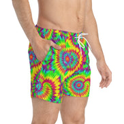 Psychedelic Tie Dye Swim Trunks
