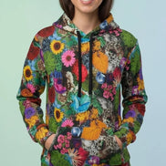 Maximalist Wildflower Botanical Athletic Hoodie - High-Performance Floral Sweatshirt for Fitness & Nature Lovers by Aesthetic Rebellion