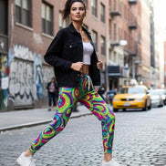 Neon StreetsmArt Athletic Joggers - Vibrant Graffiti Print Unisex Activewear for Urban Style by Aesthetic Rebellion