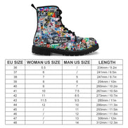 Urban Graffiti Combat Boots – All-Over Print Martin Boots – Maximalist Street Art Footwear by SALE_DESIGN-Personal Design